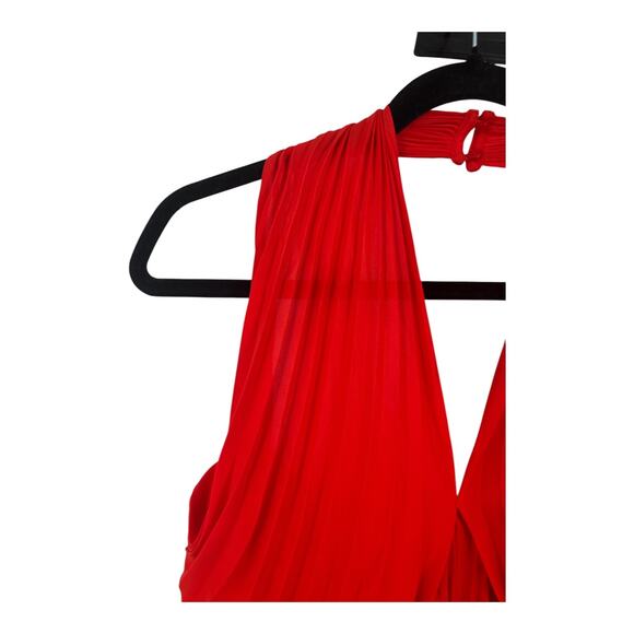 Reiss dress Roya pleated midi red size 6 - Picture 3 of 7